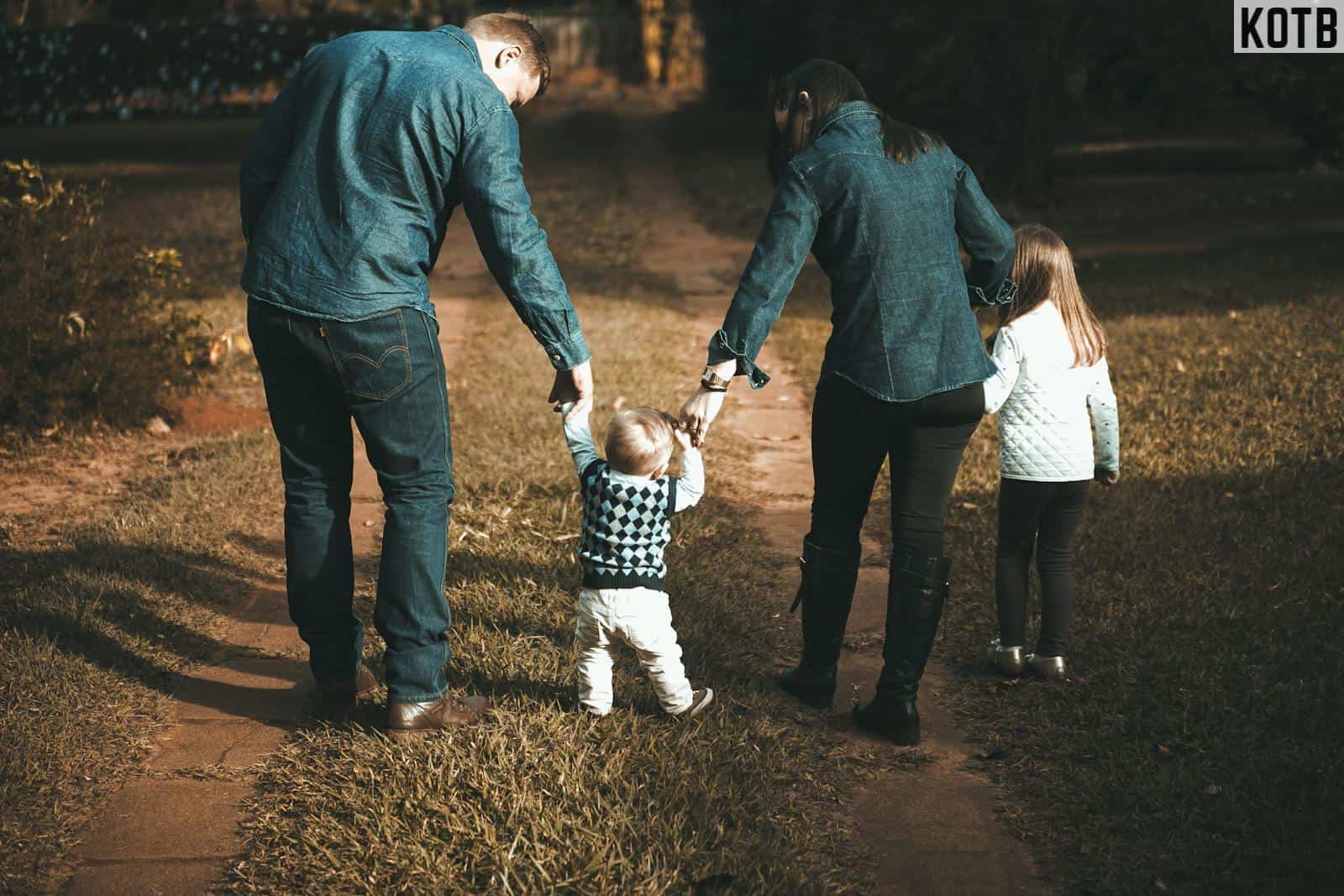 Family Walking on Path