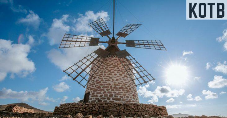 Historic Stone Windmill in Las Palmas Spain