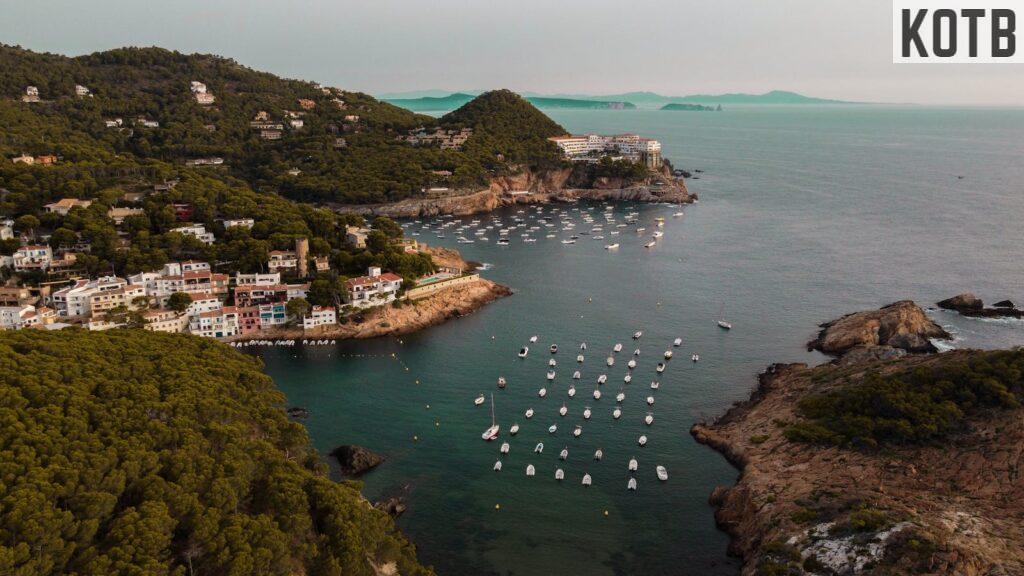 Aerial View of Coastline of Costa Brava, Spain
