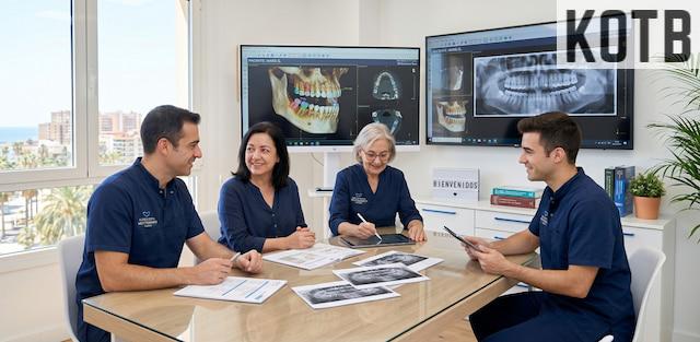 Dentista en Málaga explicando un tratamiento a un paciente